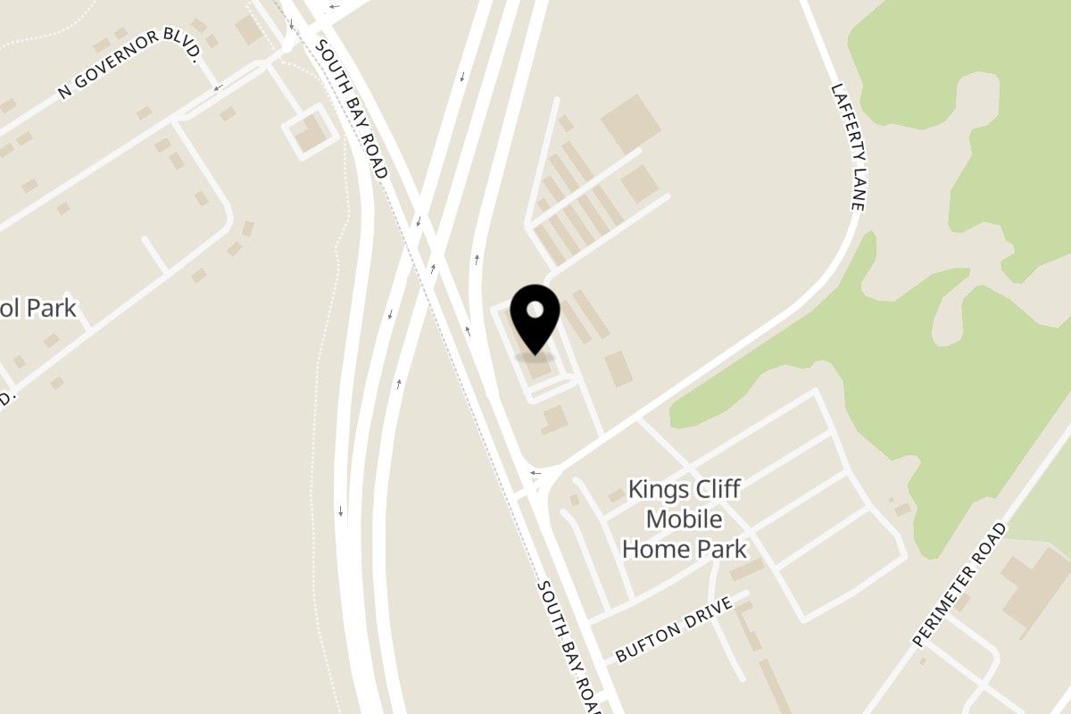 Map showing the location of Le Boulevard Bar & Grills on 1036 Lafferty Ln in Dover
